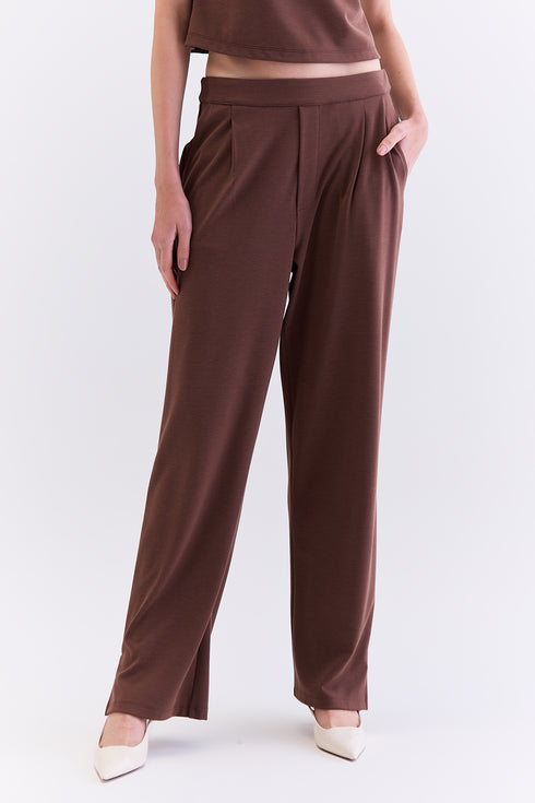 CALÇA MALHA RETA CHOCOLATE